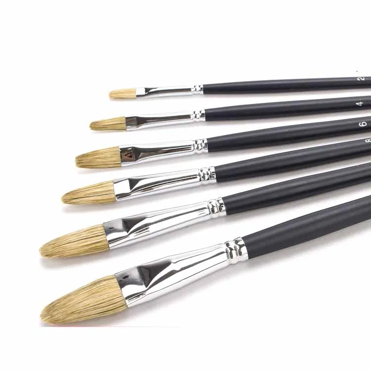 

Professional Boar Bristles Paint Brush Artist High Quality Paint Brush For Oil Painting