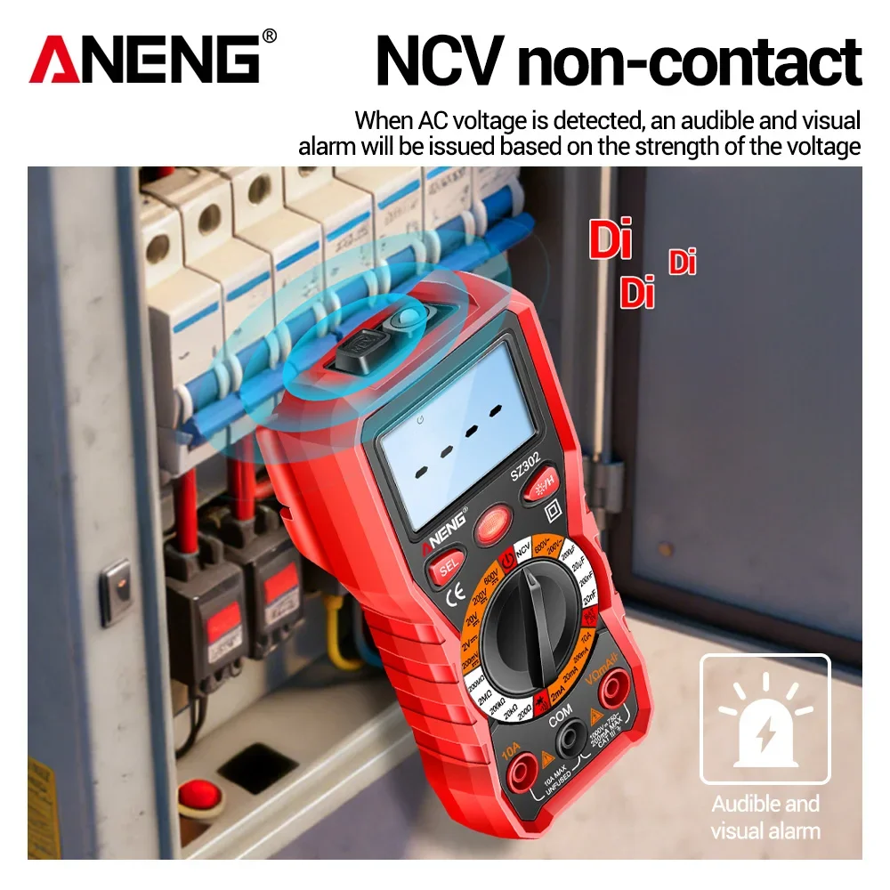 Smart Multimeter Digital High Precision Tester ANENG SZ302 AC DC Voltmeter Ammeter Resistance NCV Sensing Electrician Repair Too