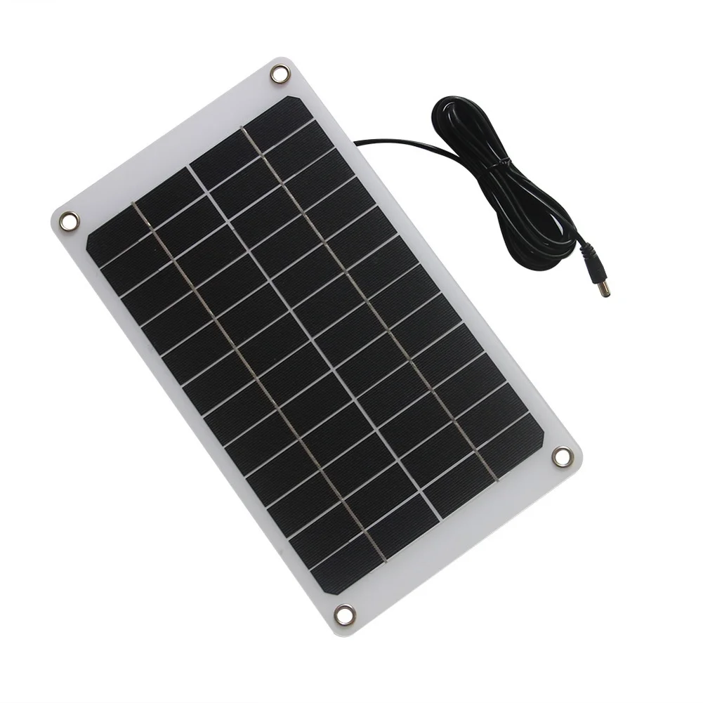 1pc 10w 12v Monocrystalline Solar Panel With DC Cable For Outdoor Garden Battery Charging Alternative Energy Supplies