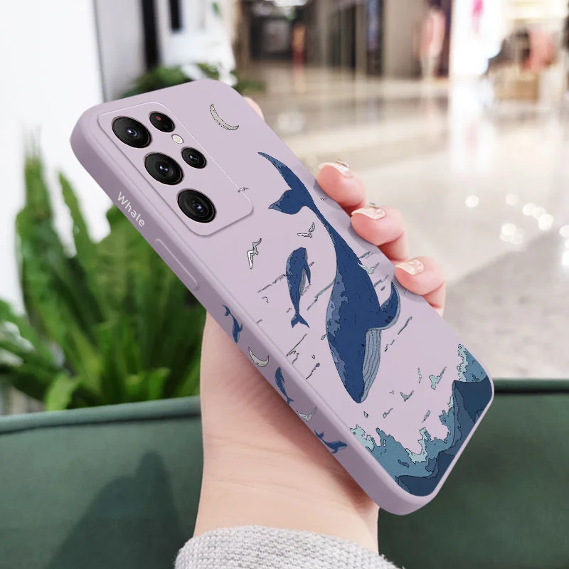 Capa de telefone Fantasy Whale para Samsung, capa para Galaxy S24, S23, S22, S21, S20 Ultra Plus FE, S10, S9, S10E, Note 20 Ultra, 10, 9 Plus