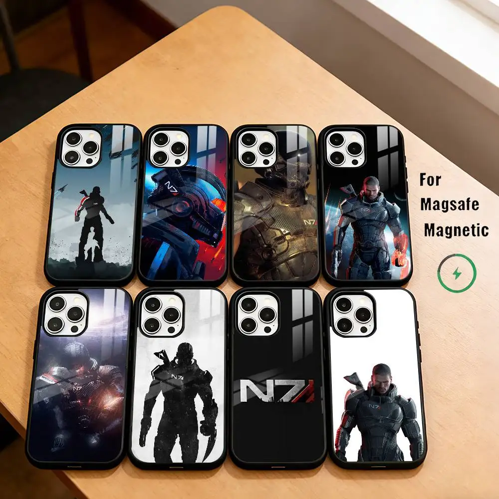 

N7 M-Mass Effect G-Game Phone Case For iPhone17,16,15,14,13,12,11 Plus,Pro Magnetic with Magsafe Wireless Charging
