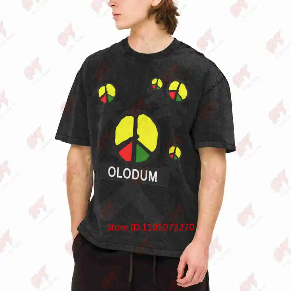 MJ Olodum Brazil Cultural They Don't Care About Us Music Video Inspired Peace Symbol Retro Vintage Washed Tee Pure Cotton T-Shir