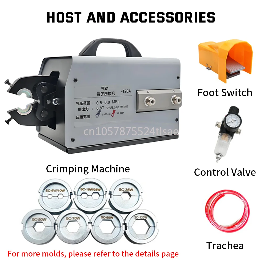 Multifunctional AM120 Pneumatic Terminal Crimping Machine Open Copper Nose Wiring Cold Terminal Machine With Mold 2.5-120Square