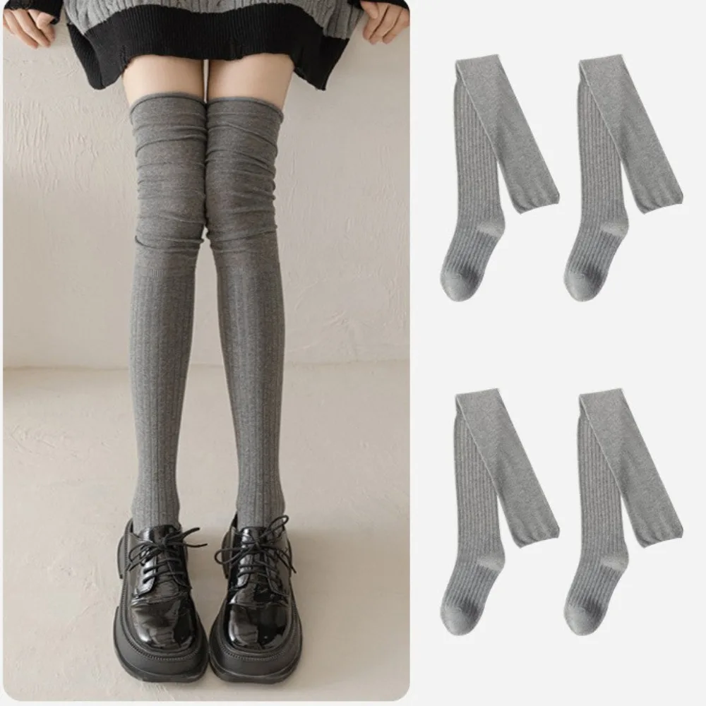 جوارب طويلة فوق الركبة للنساء ، جوارب فخذ قطنية دافئة ، بنطال ضيق حراري عصري