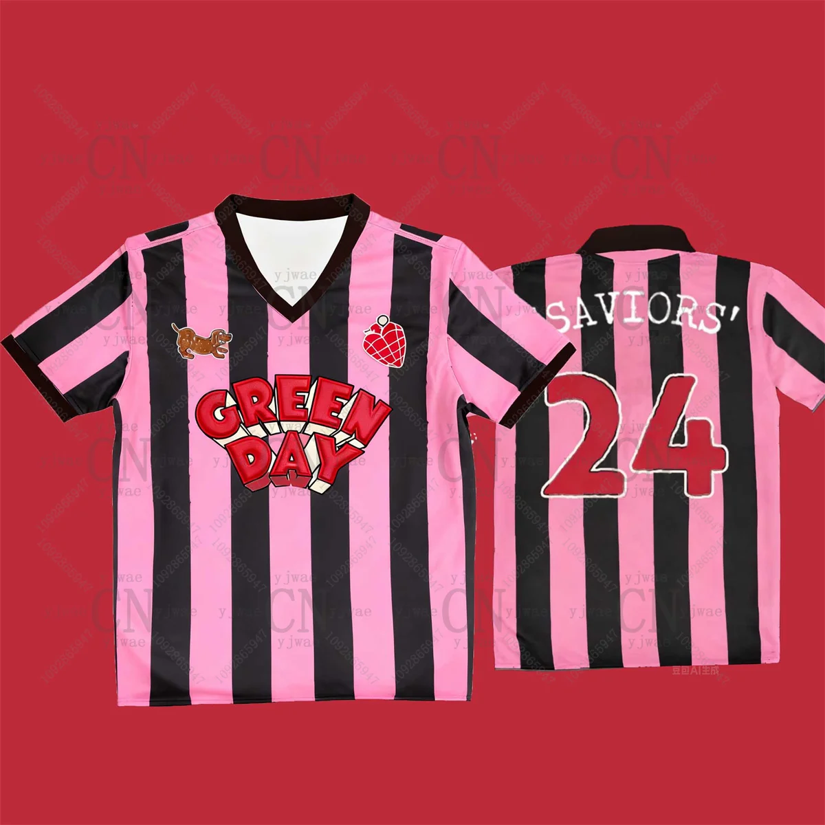 Modisches Fußballtrikot, American-Punk-Rock, beliebte Single-Sport-T-Shirts, Green Day Fan-Geschenke, Sommer-T-Shirts für Herren und Damen