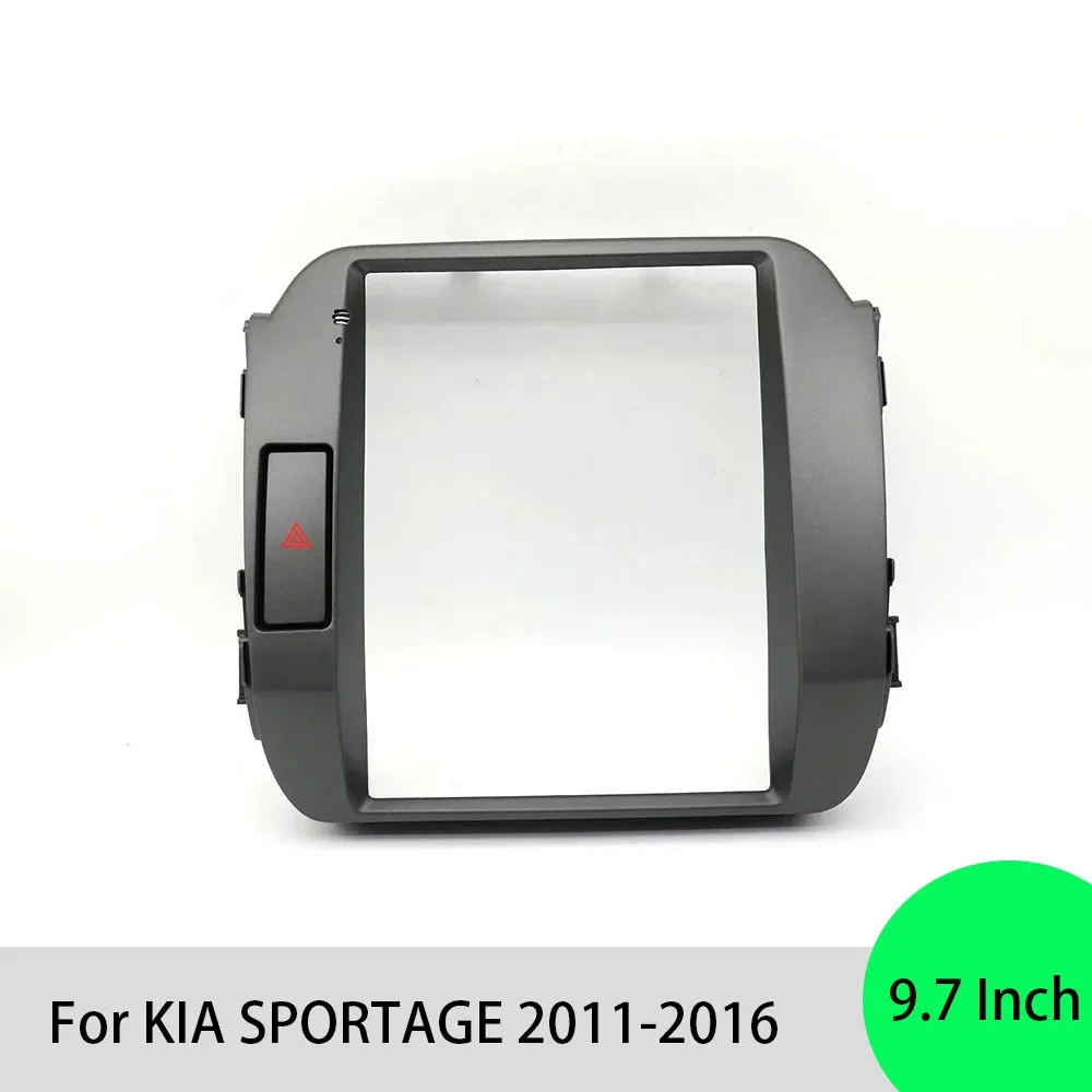 For KIA SPORTAGE 2011-2016 9.7 Inch 2 Din Car Radio Fascias Tesla Style Multimedia Frame Video Player Navigation DVD Panel Trim