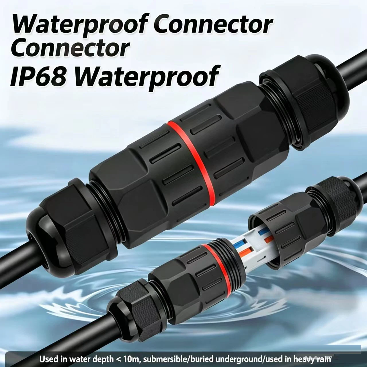 1 Stück 2-Pin-3-Pin-Kabelverbinder IP68 Wasserdichte Elektrobox Schnellverbindungsklemmen für Niederspannungs-Landschaftsbeleuchtung im Außenbereich – Detail 5