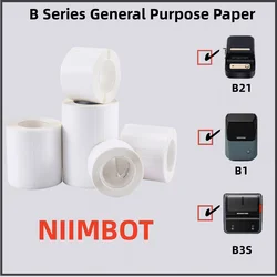 Niimbot-etiqueta térmica B21 B203 B3s, papel adhesivo imprimible blanco, 20-50mm de ancho, etiqueta de ropa, precio de productos básicos, autoadhesivo de alimentos