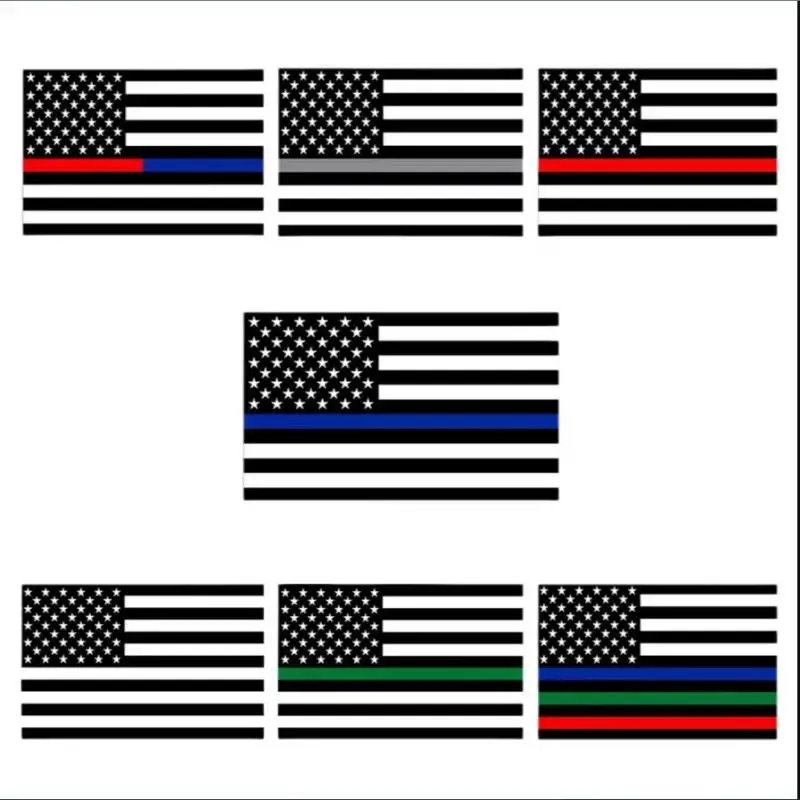 90x150cm Thin Dual Grey Red Black & White Green Blue Line American Flag Support for Police Officers Firefighters First