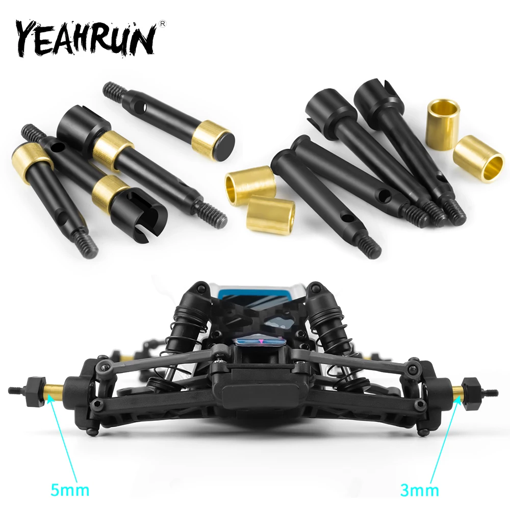 YEAHRUN 1Set Front & Rear Steel CVD Extended 3mm/5mm for LOSI 1/24 Micro-B 2WD Buggy RC Car Upgrade Parts