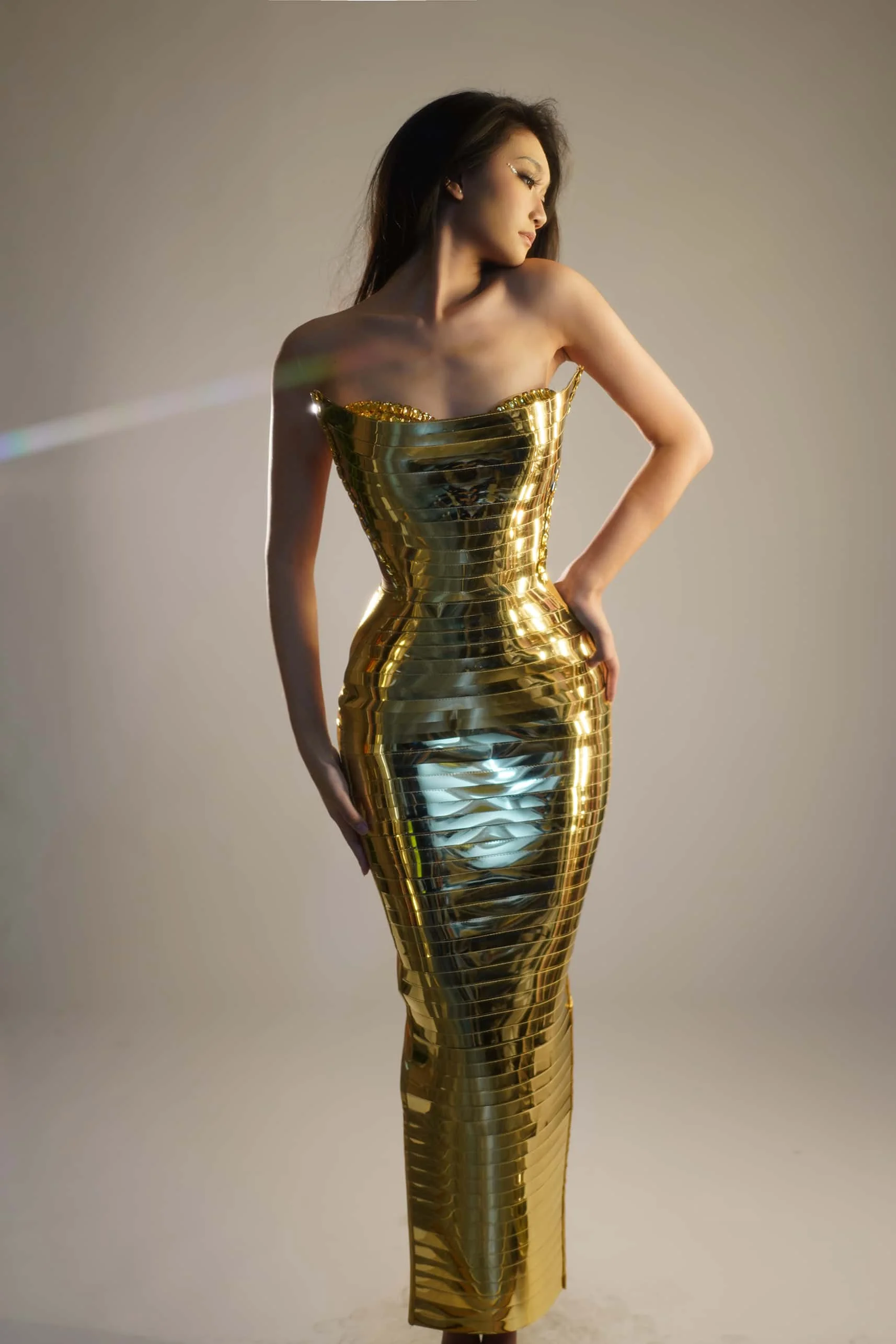 

Dianti Элегантное платье для выпускного вечера без бретелек Глянцевый плотный корсет Обтягивающая бедра Юбка Праздничные вечерние платья Свадебный банкет Бальное платье