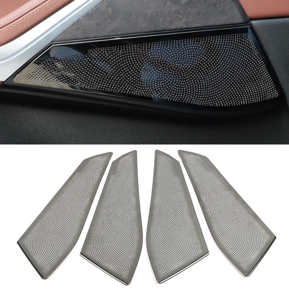 For BMW X5 G05 2019-2023 Stainless Car Dashboard Speaker Cover Door Panel Loudspeaker Pad Trim Frame Sticker Moulding Accessory