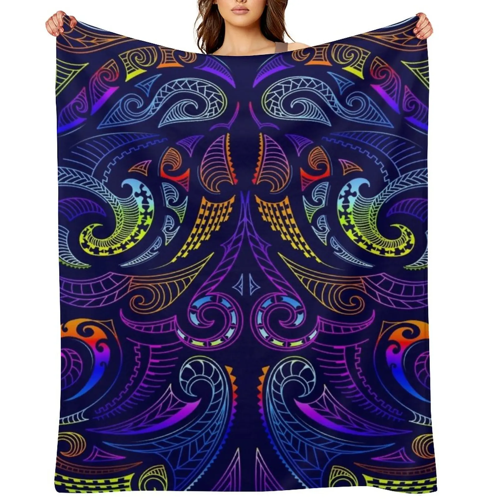 

Minimal Maori on Purple New Zeeland Throw Blanket warm for winter Thin cosplay anime Decorative Beds Blankets