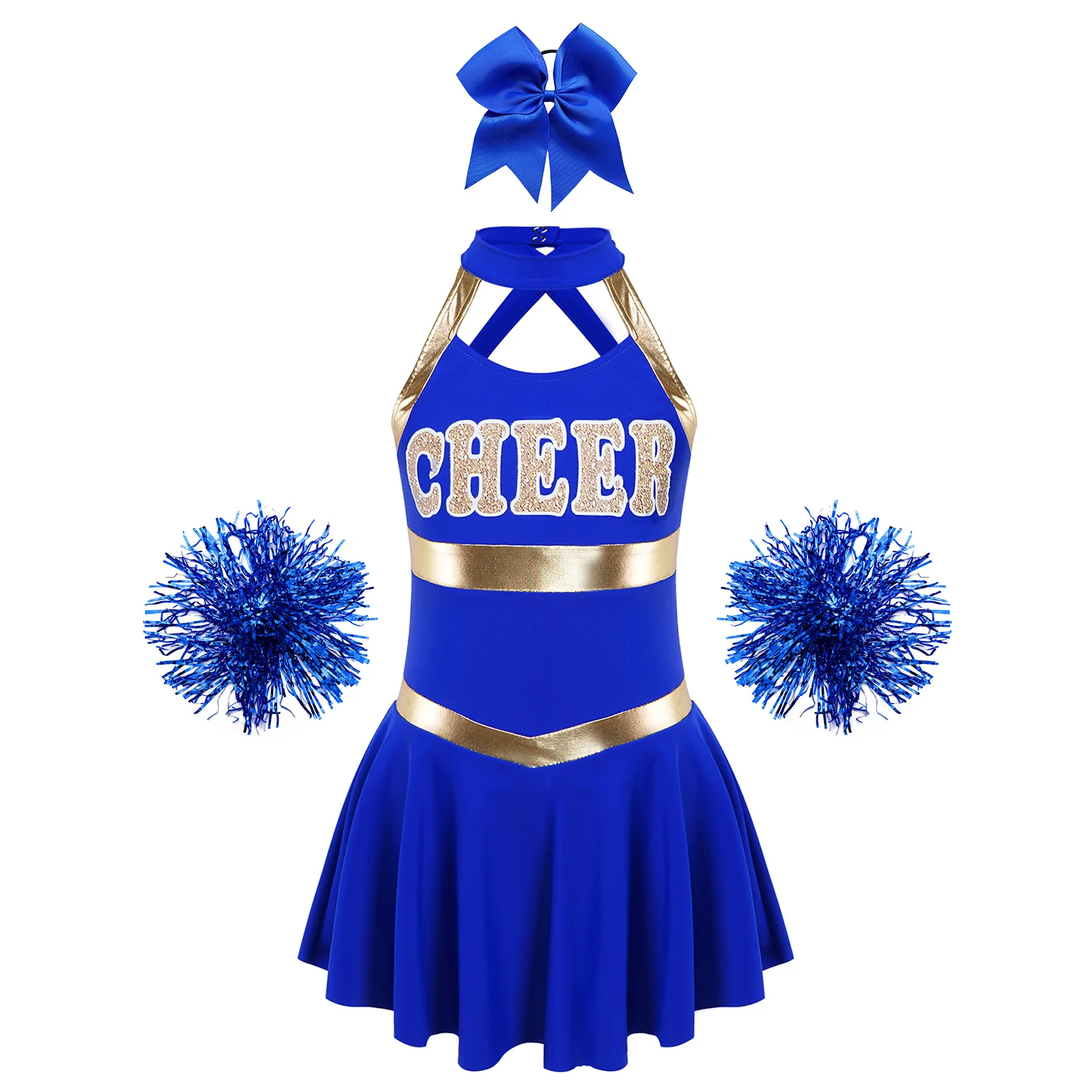 Kids Girls Cosplay Cheerleading Outfits Letter Print Dancewear Children Cheerleader Costumes Teens Dance Cheerlead Uniforms