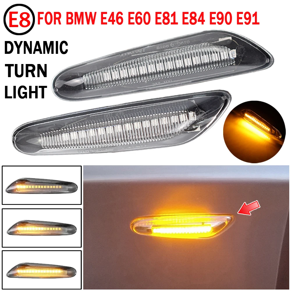 

2x Dynamic LED Fender Light Side Marker For BMW 1 3 5 serie E46 E60 E61 E81 E82 E87 E88 E90 E91 E92 E93 X1 E84 X3 E83 X5 E53