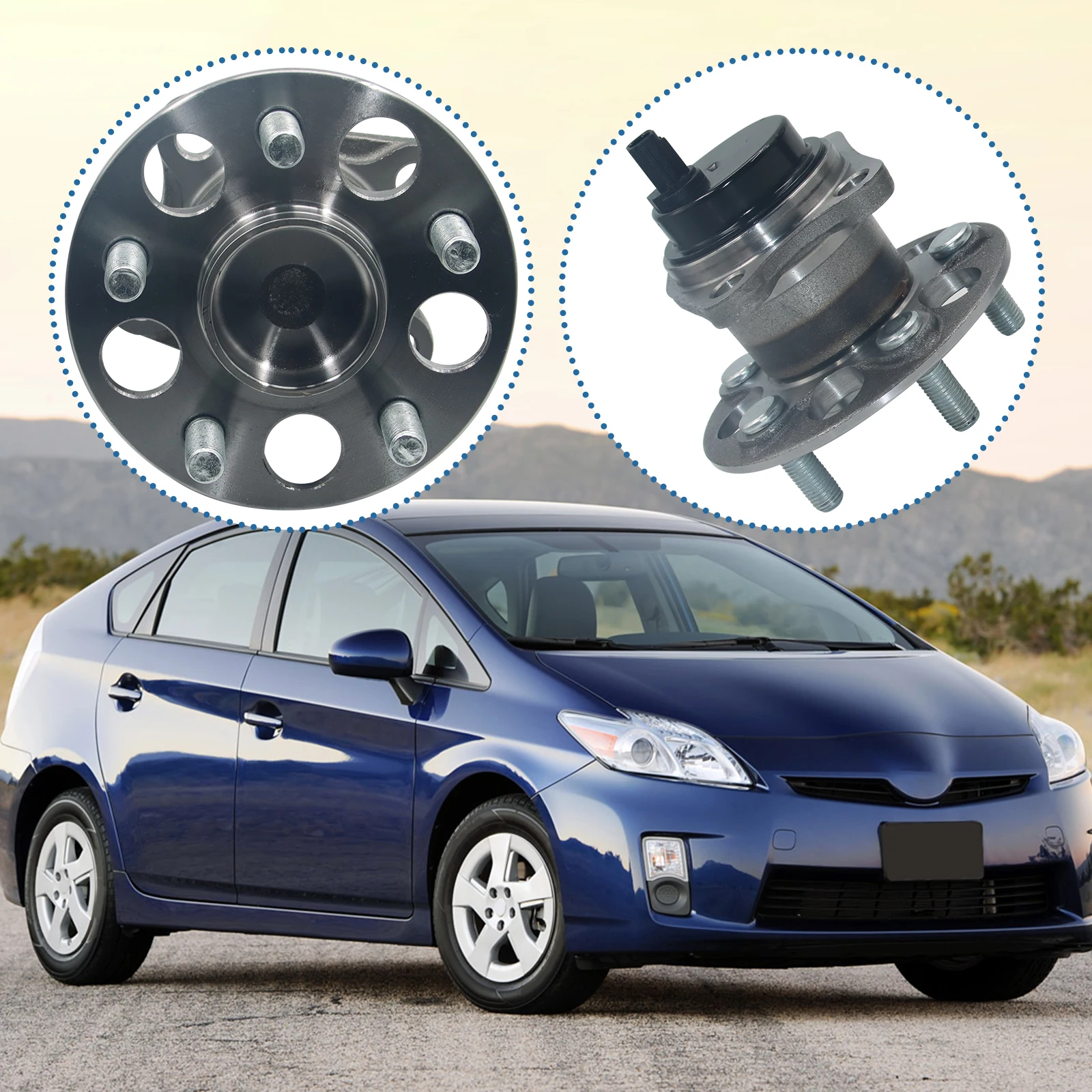 Ensemble de roulements de moyeu de roue arrière, Toyota Prius 1.8L, 2010- 2015, 2 pièces