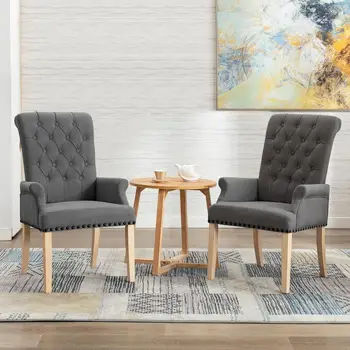 優雅的深灰色簇絨軟墊餐椅,適用於廚房和餐廳 10 最佳銷售 豪華餐椅 - №8