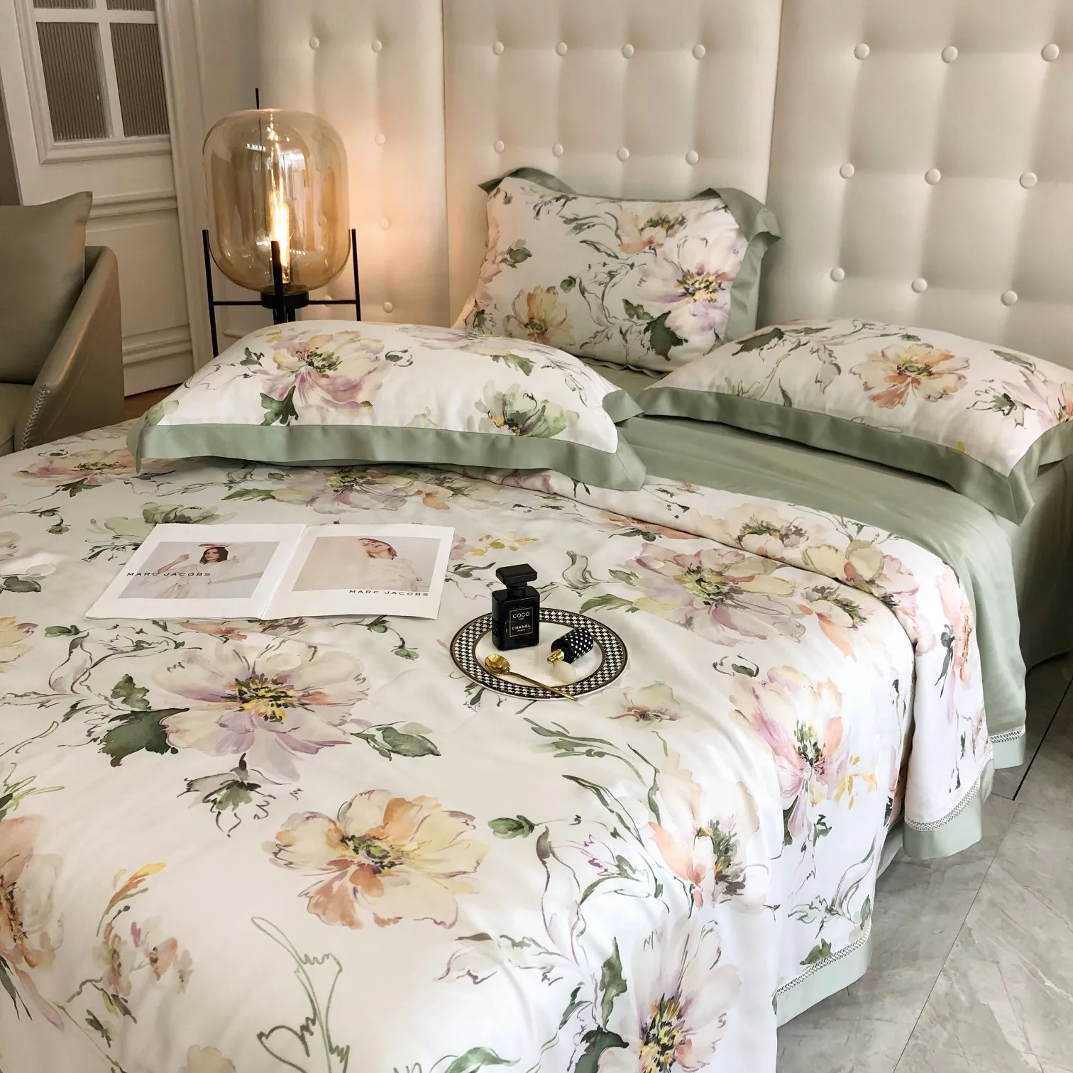 Moden Style Digital Print 60s Tencel Lyocell Designs Flower Bedding Sets Bedsheet Sets Lenzing Tencel Bedding