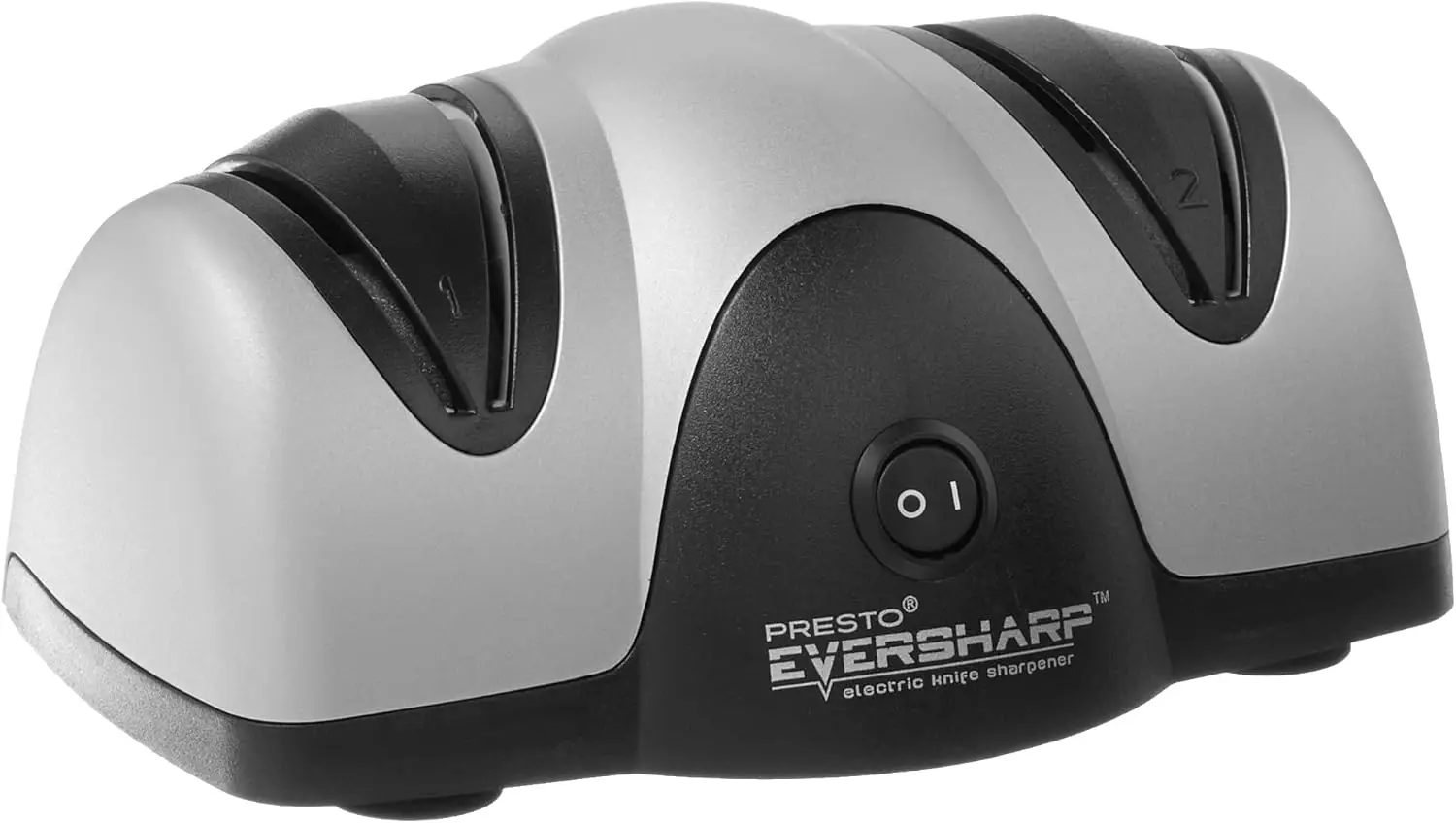 

Electric Knife Sharpener, 2-Stage System for Kitchen & Sport Blades, Silver/Black