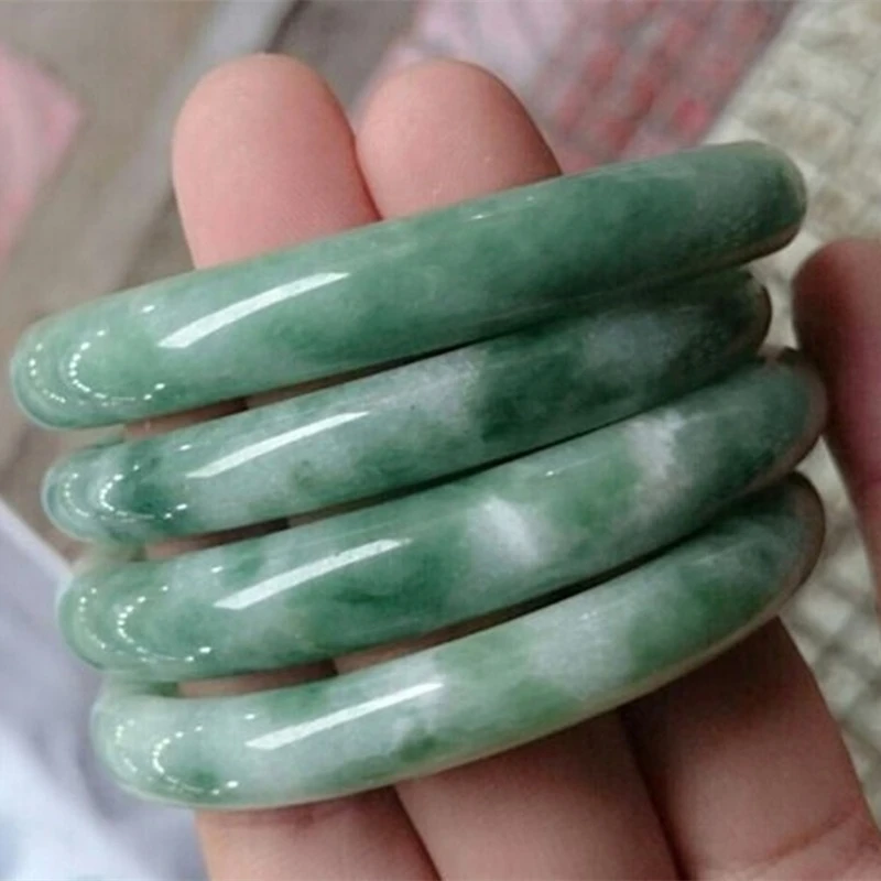 

Natural Teal Hand-carved Round Bar Jade Bracelet Fashion Boutique Jewelry for Men and Women Guizhou Cui Bracelet Popular Gift