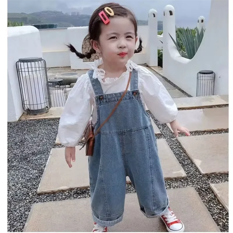 

Cutel Style Pants Children's Fashion Jeans Outer Wear Baby Spring Autumn Children Overalls Spring New Jeans Children Overalls