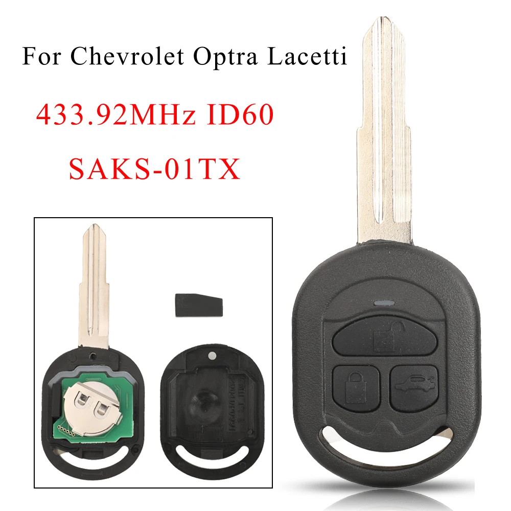 jingyuqin SAKS-01TX 433.92MHz ID60 Chip Remote Car Key For Chevrolet Optra Lacetti 2007-2013 holden Viva Daewoo Nubira Control