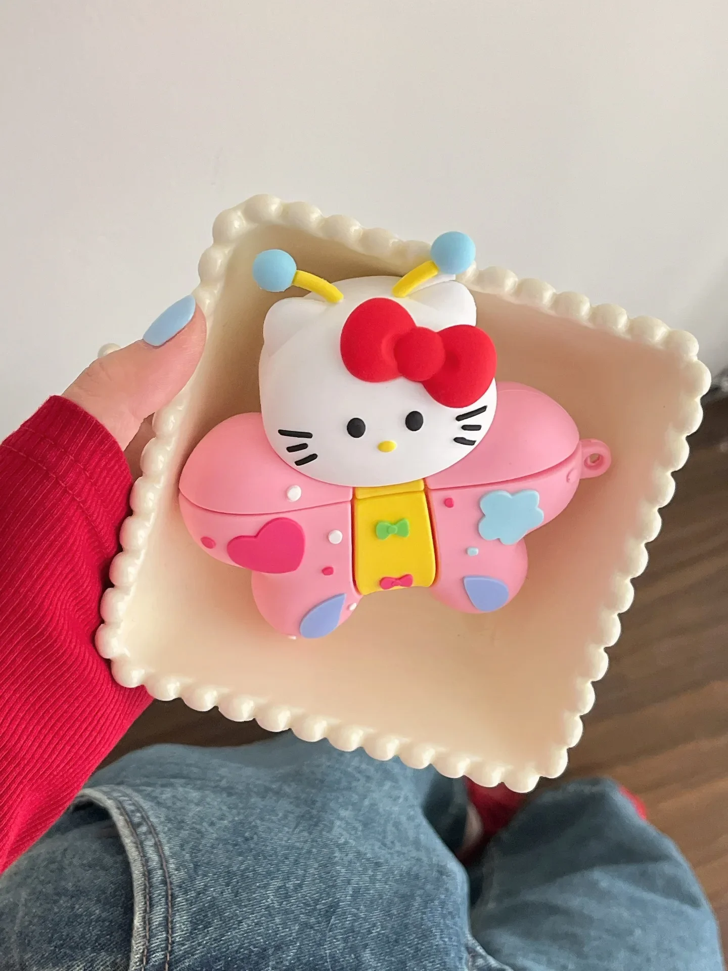 Hello Kitty For Airpods Case,Cute 3D Butterfly Kitty For Airpods 3 Case,Soft Silicone Earphone Cover For Airpods Pro 2 Case Girl