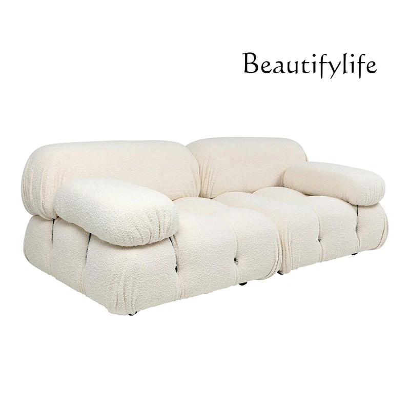 High-Definition Mid-Ancient Modular Sofa Nordic Square Straight-Row Combination Shaping Cotton Sofa