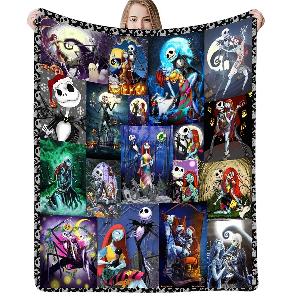 Skull Santa Claus Blanket Flannel Blanket Throw Warm Children's Blanket for Living Room Bedroom Beds