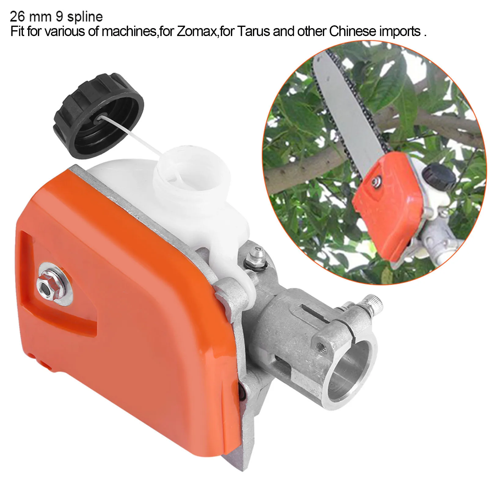 26mm 7/9 Gear Head Orange Spline Pole Saw Tree Cutter Chainsaw  Gear Head Tool Gear Head Tool Saw Tree Cutter Chainsaw Tool