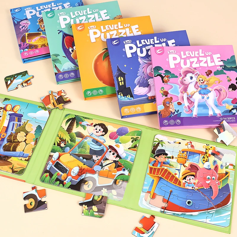 12/16/20 Buah Puzzle Jigsaw Magnetik Lipat Anak-anak Mainan DIY Puzzle Kartun Perjalanan Portabel Hadiah Mainan Puzzle Menarik untuk Anak-anak