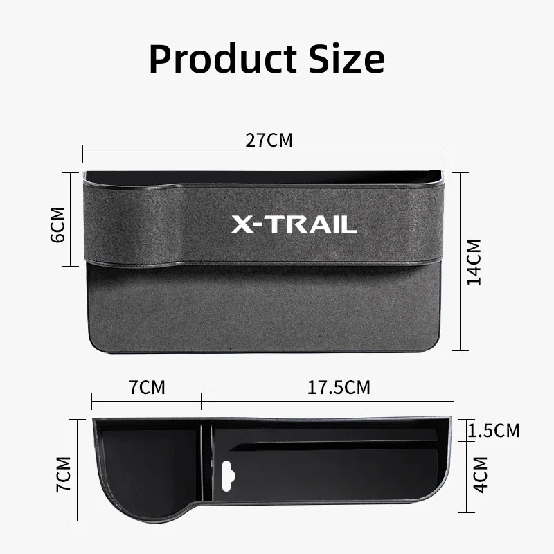 Siège de voiture Crevice Gaps Boîte de rangement Seat EvaluGap Slit Filler Holder pour X-TRAIL T31 30 T32 XTRACanon Car Slit Pocket Storag Box