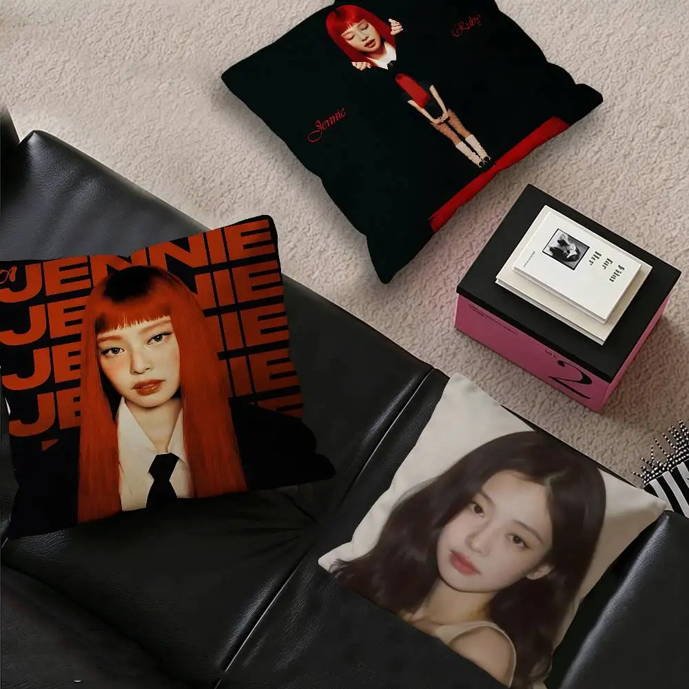 KPOP JENNIE Solo Album RUBY Pillow Gift Home Office Decoration Bedroom Sofa Car Cushion Cover case 45x45