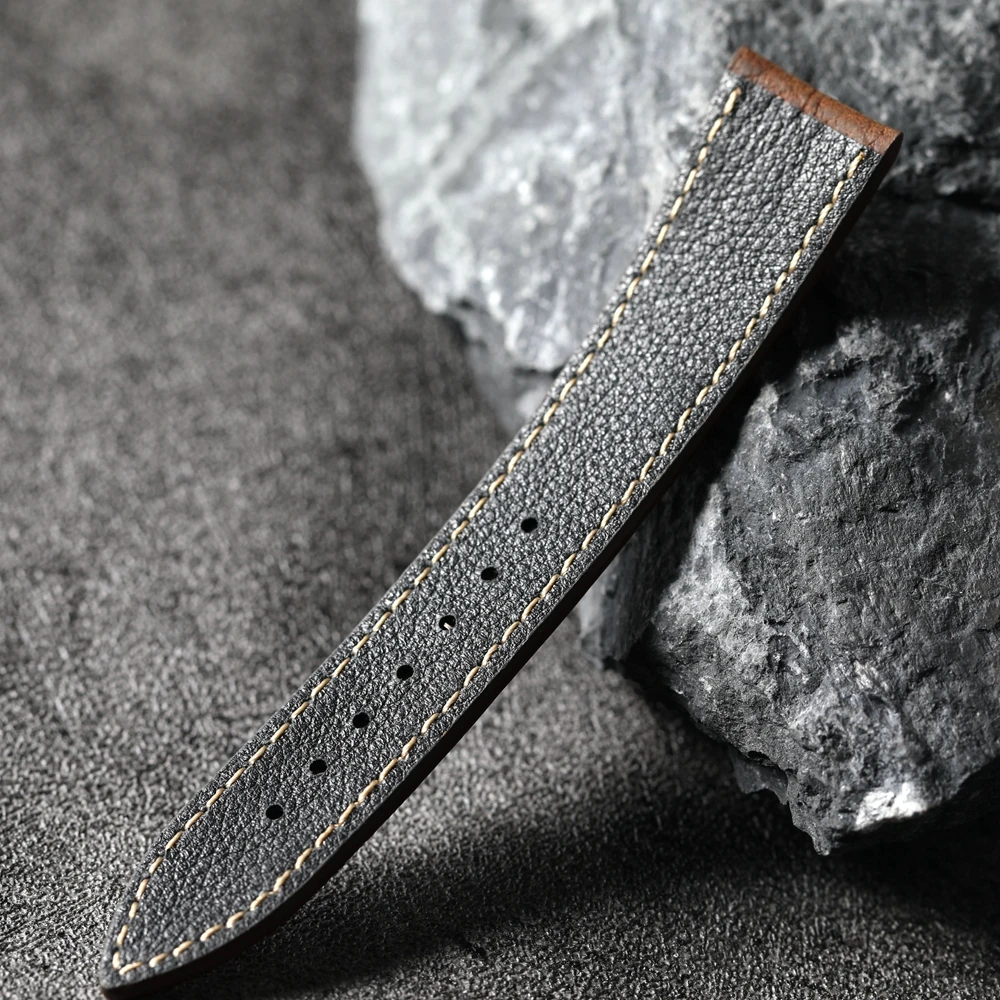 Handmade Soft Genuine Leather Strap 22MM*18MM, Brown Men\'s Vintage Style, Suitable For Antique Watch Bracelets