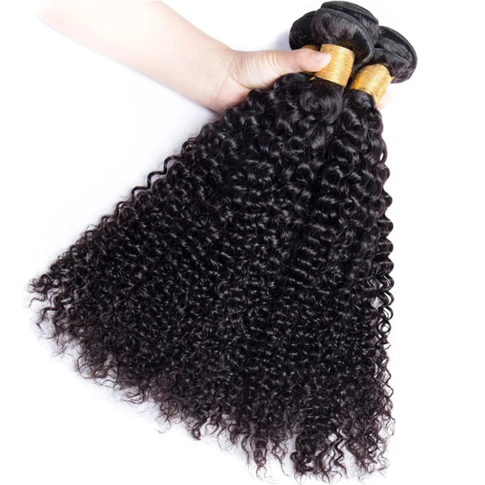 Peruvian Kinky Curly Human Hair Bundles Wholesale 1/3/4 Pieces Natural Hair Extensions Topper Woman 100% Remy Human Hair Bundles