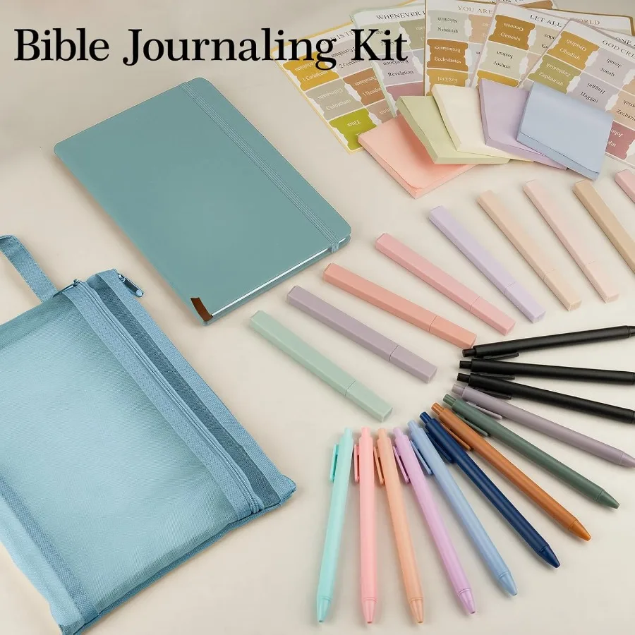 Bible Study SuppliesBible Jourling Kit Bible Study Kit with Jourl 12 No Bleed Highlighte 12 Gel Pens 75Tabs 400 Sticky Notes Ch