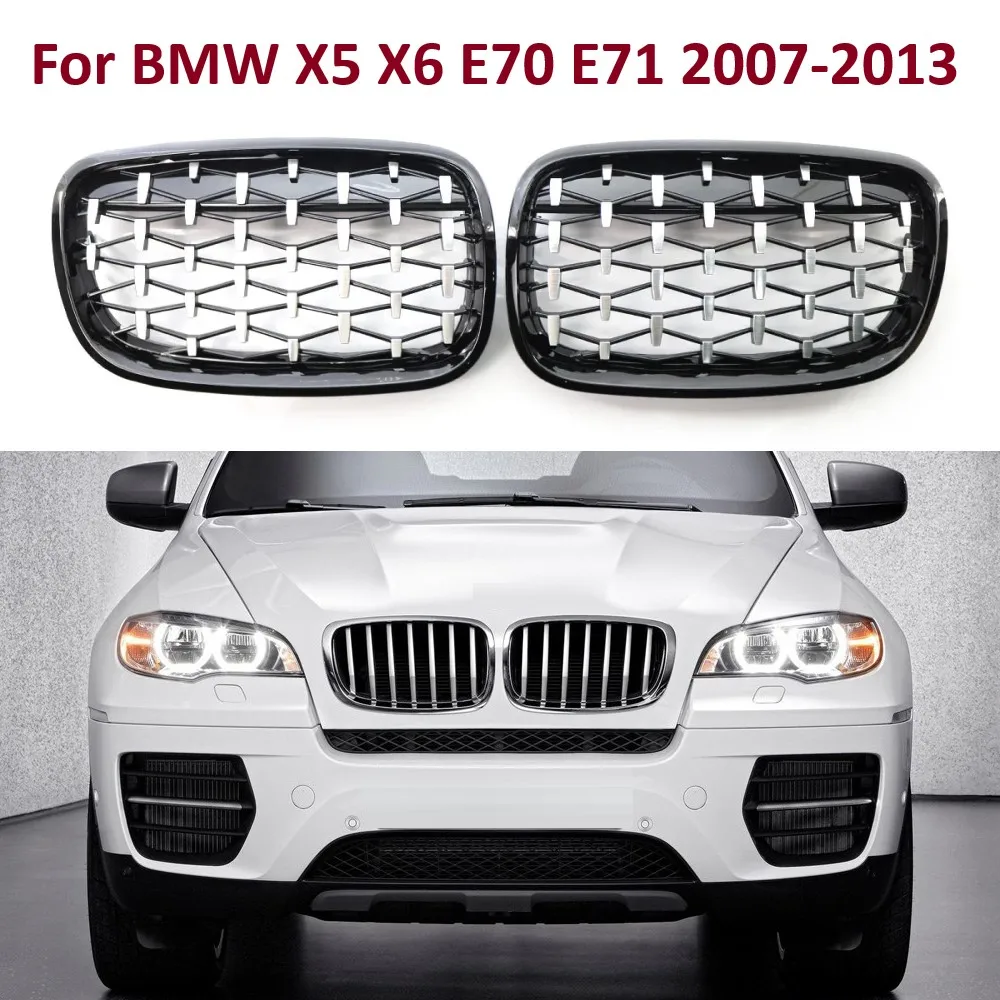 

Алмазная хромированная решетка, передний бампер для BMW X5 X6 E70 E71 2008 2009 2010 2011 2012 2013 2014