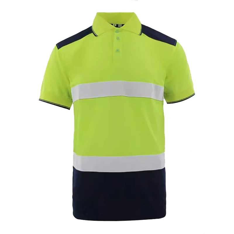 Summer Reflective Polo Shirts Quick Dry Construction Safety Shirt Two Tone Hi Vis Workwear Work Shirt