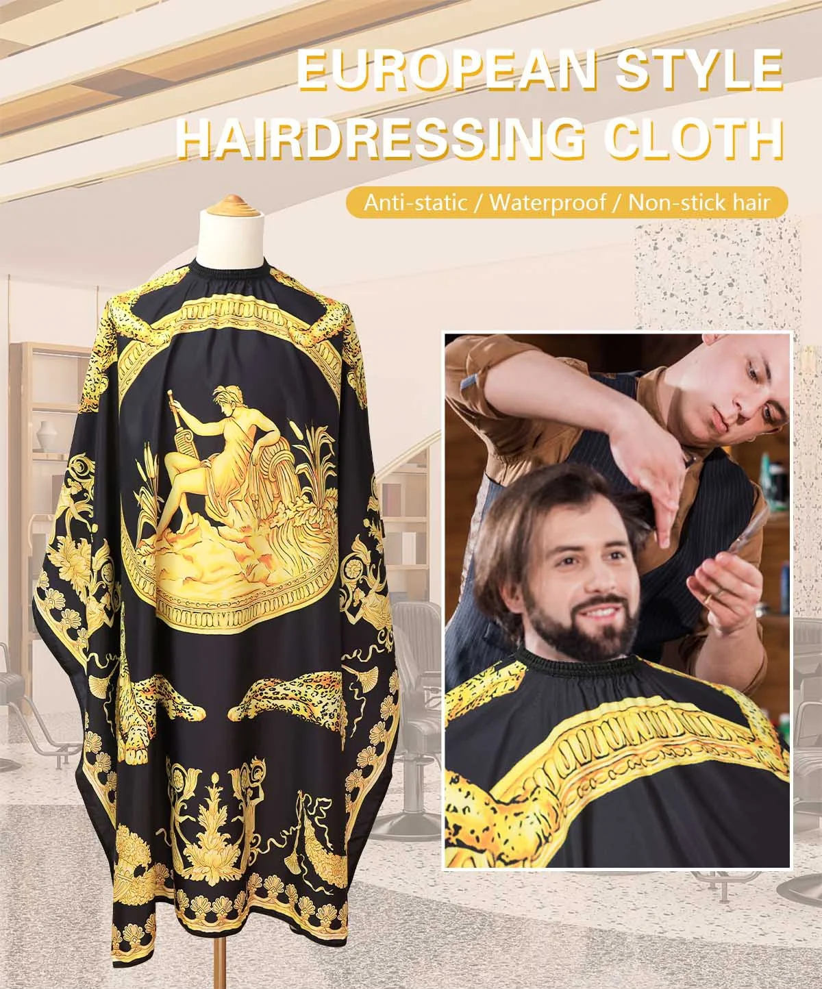 Barbershop Friseur Mantel Wasserdicht Frisur Einstellbare Kleid Anti-statische Schnalle Haarschnitt Tuch Barber Cape Werkzeug – Detail 1