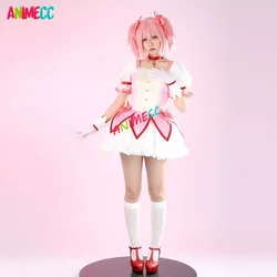 ANIMECC in Stock  XS-XL Kaname Madoka Cosplay  Combats Costume Wig Anime Madoka Magica Halloween Party Outfits for Women