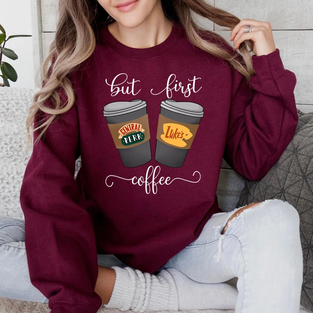 But First Coffee Hoodie Stars Hollow Connecticut Shirt TV Show Gilmore Girls Hoodies Lukes Coffee Hooded Sweatshirt Fans Gifts