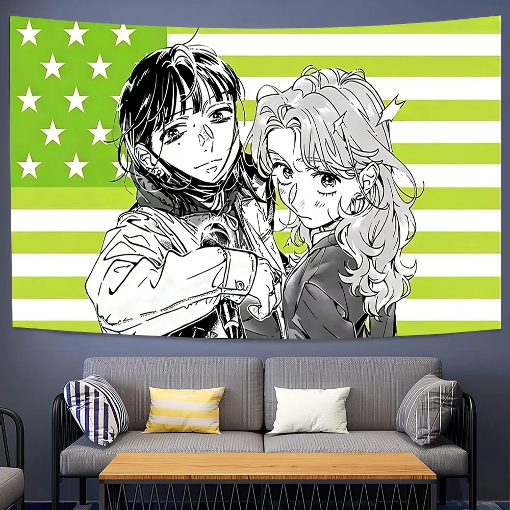 New Anime Tapestry The Guy She Was Interested in Wasnt a Guy at All Wall Hanging Backdrop Cloth For Bedroom Dorm Room Home