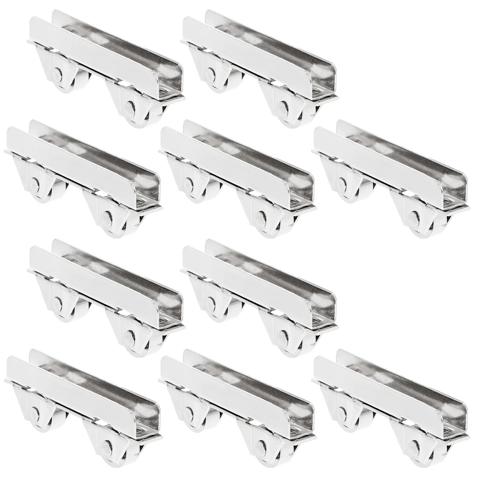 

10 Pcs Stationery Glass Door Paper Clips Sliding Patio Hardware Stainless Steel Rollers