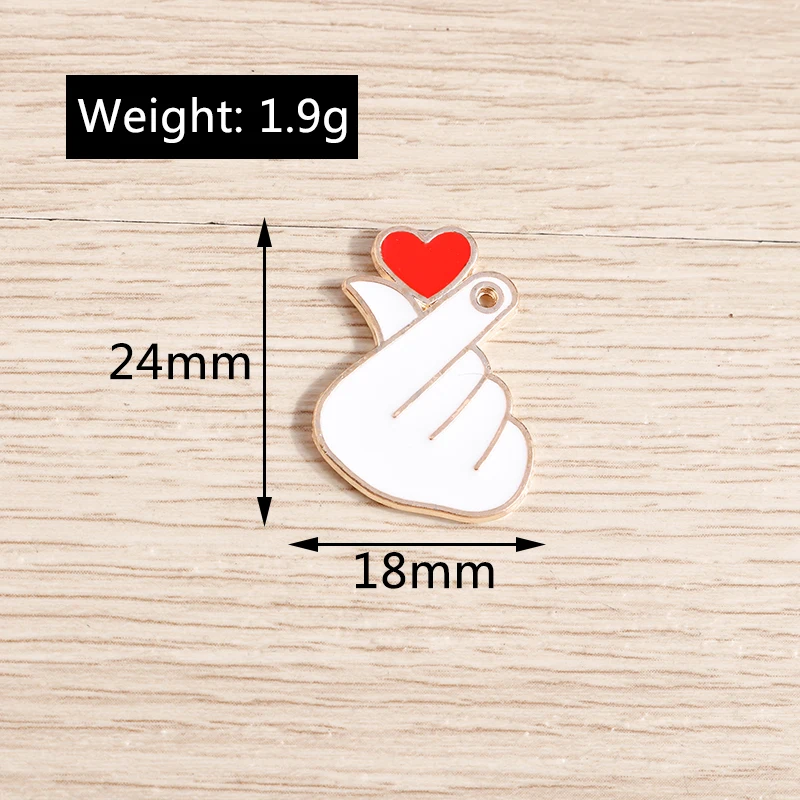 10 stücke Neue Bunte Emaille Liebe Herz Charms Anhänger für Schmuck Machen Frauen Mode Ohrringe Halsketten DIY Handwerk Liefert – Detail 18