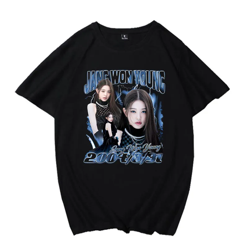 Camiseta Solta de Algodão Puro JANG WON YOUNG, Novo Estilo de Verão, Unissex, Manga Curta, Estampada, Casual, para Homens e M...