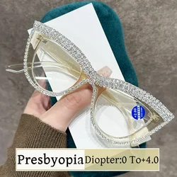 Blue Light Blocking Reading Glasses for Women Vintage Fashion Oversized Cat Eye Eyewear Finished Far Sighted Plus Eyeglasses
