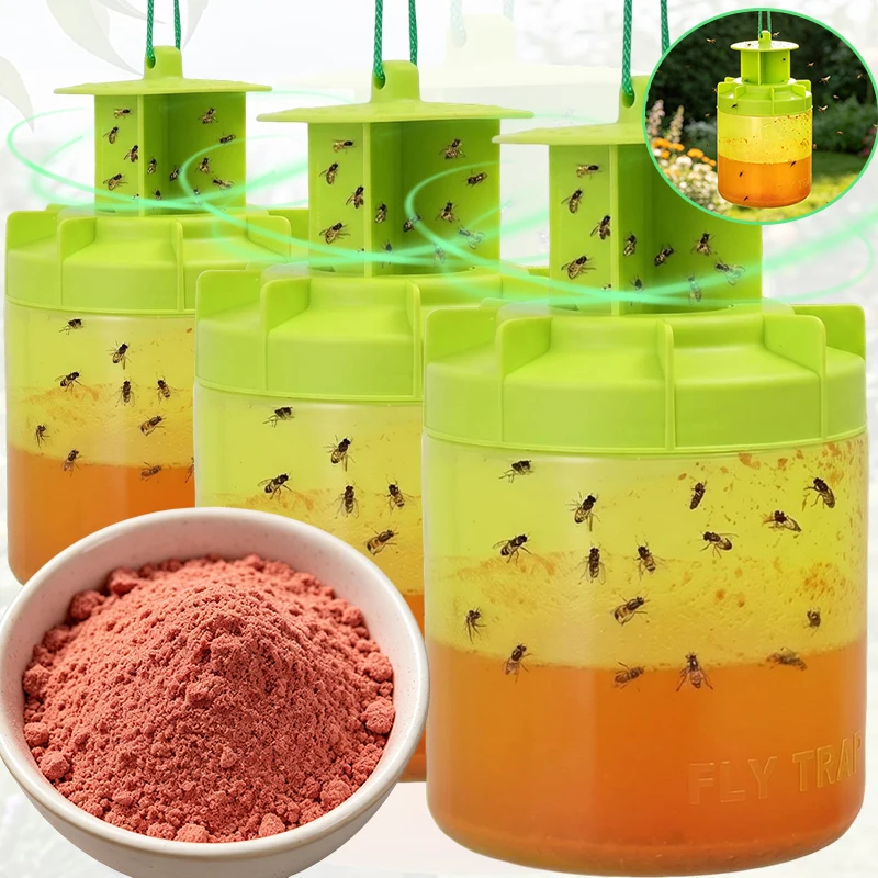 Powder Fruit Fly Trap Killer Long-Lasting Deterring Bait Anti Fly Fruit Killer Catcher Orchard Insect Trap Pest Control Bee Trap
