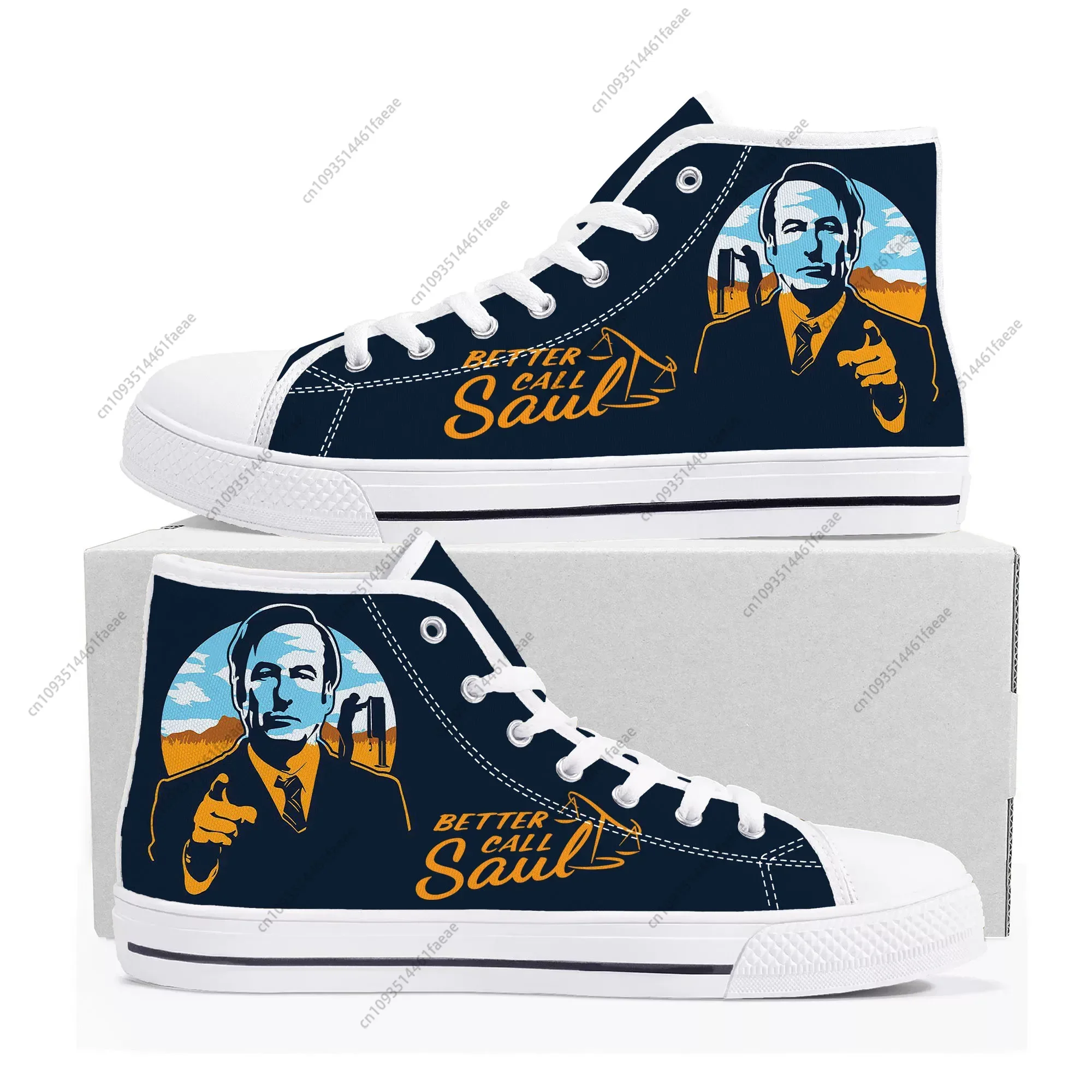 Better Call Saul High Top Sneakers Mens Womens Teenager Canvas High Quality Sneaker Casual Custom Made Shoes Customize DIY Shoe