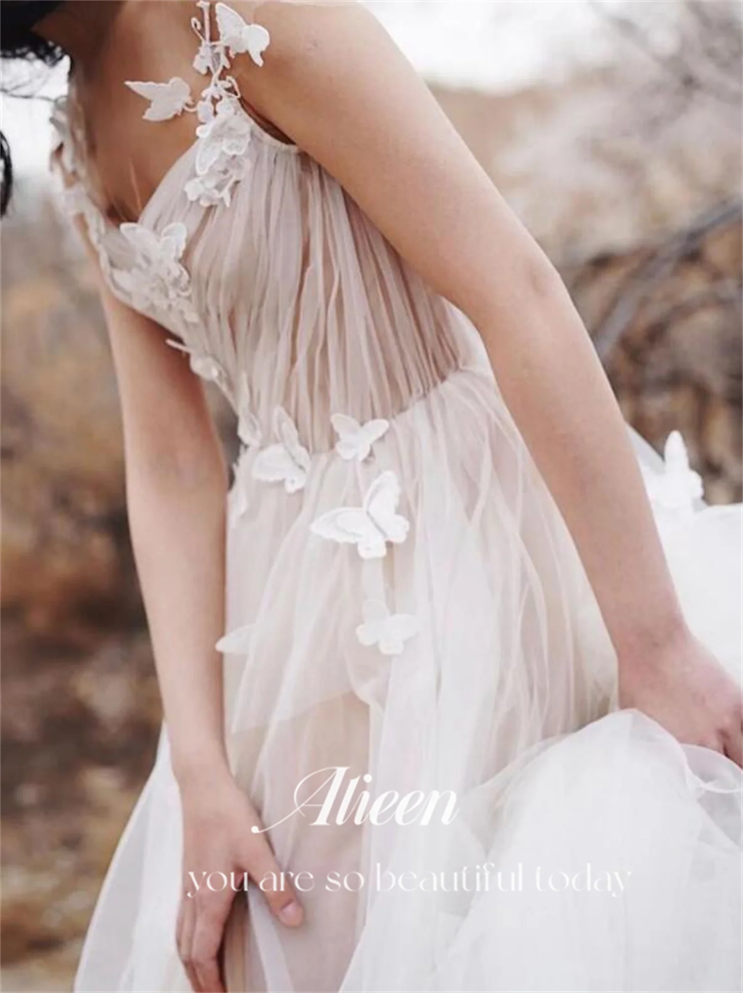 Aileen elegante abito da sposa per ospiti farfalla coda lunga abiti da sera di lusso musulmani per occasioni speciali Robe De Soiree Femmes