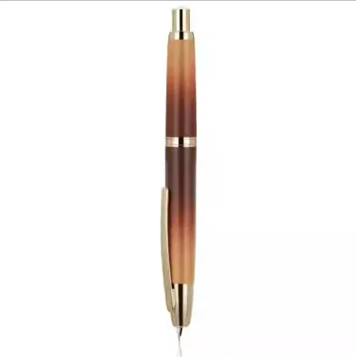 طبعة محدودة اللون Jinhao 10 قابل للسحب الصحافة قلم حبر EF F بنك الاستثمار القومي مع محول الحبر الكتابة هدية القلم التدرج القهوة